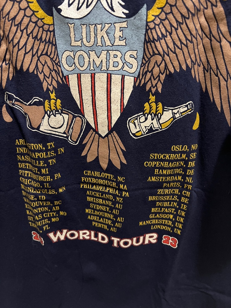 Luke Combs 2013 Navy Short Sleeve Graphic Tour Tee — image 6 of 6